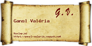 Gansl Valéria névjegykártya